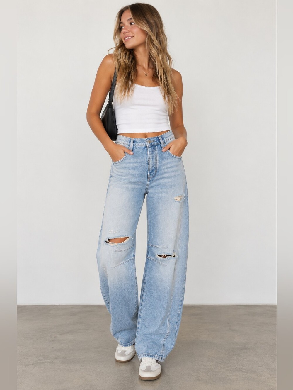 Free People Good Luck Mid-Rise Barrel Jeans Size 24